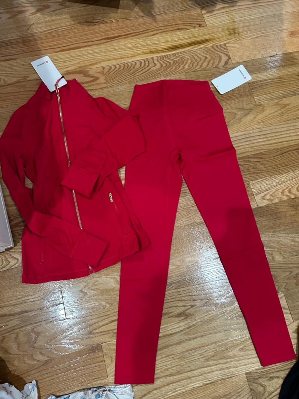Lululemon style Women's Red High-Waist define and full length Leggings